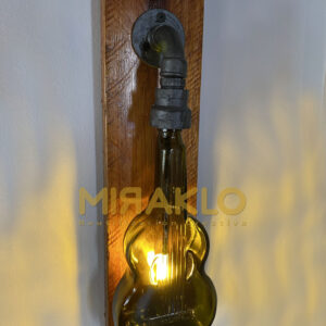 Lámpara de pared guitarra y caño, vintage de led con cable